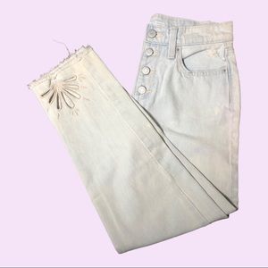 Old Navy girl jeans boyfriend style cut out hem